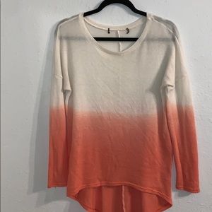 Orange and White Long Sleeve Top - Size Small